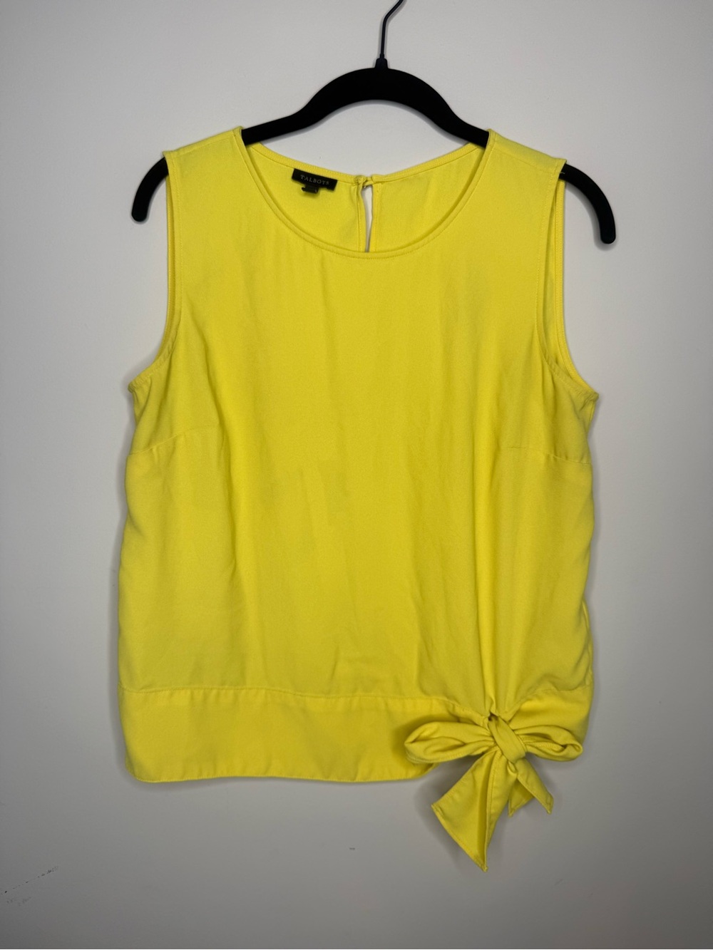 Talbots Bright Yellow Sleeveless Tie-Hem Top